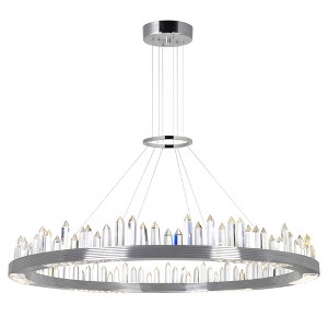 CWI Lighting,Agassiz LED Chandelier With Polished Nickel Finish - 1 of 4