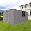 KWPZQEB Outdoor Storage Shed, Metal Garden Tool Shed, Firewood Shed with Integrated Perforated Vents for Backyard, Patio, Garden, Lawn, Gray - 4 of 4