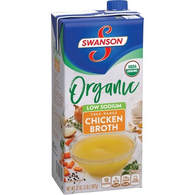 Swanson Gluten Free Organic Low Sodium Free Range Chicken Broth - 32 fl oz