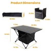 Racxily Foldable Camping Table With Storage Basket Rustproof Portable Aluminum Alloy Roll-Up Camping Table - 3 of 4