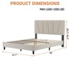 King Upholstered Platform Bed Frame - Full Size Modern Linen Headboard with Heavy Duty Metal Frame & Wood Slat Support, No Box Spring Needed, - 3 of 4