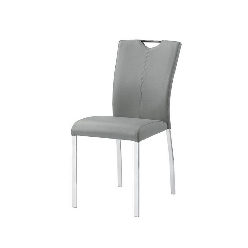 Set of 2 17&#34; Pagan PU Side Chairs Gray/Chrome Finish - Acme Furniture, 3 of 9