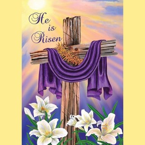 Briarwood Lane House Flag 40x28 For Outdoor Easter Cross For Easter House Flag - 1 of 4