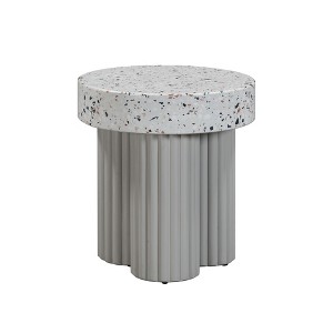 TOV Furniture Clover Indoor / Outdoor Round Side Table in Faux Terrazzo - 1 of 4