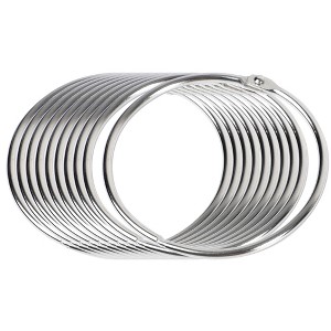 Unique Bargains Metal Loose Leaf Binder Rings Key Ring Binder Book Rings 3.5 Inch Silver Tone 10 Pcs - 1 of 4