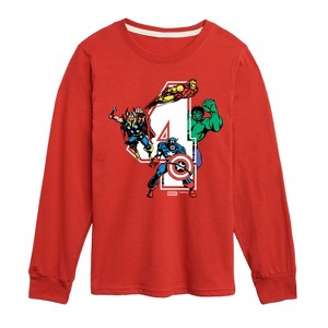 Boys' - Marvel - Avengers Birthday 4 Long Sleeve Graphic T-Shirt - 1 of 4