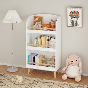 SeaCamel Kids 3-Tier White Bookshelf - Book & Toy Storage Organizer for Playroom/Bedroom - 1 of 4