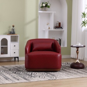 CAVINAS Upholstered Accent Chair with Swivel Functionality,Modern Barrel Chairs for Bedroom,Reading Room - 1 of 4