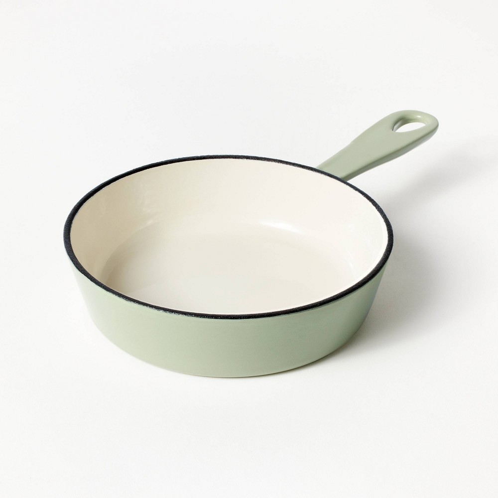 Photos - Pan 6" Enameled Cast Iron Skillet Sage Green - Figmint™