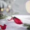 FURNIinspire Decorative Holiday Scene Props Set of 12 Glass Hanging Christmas Tree Ornament Luster Tear Drop Home Decor, Red, 2"*2"*3.7" - 3 of 4
