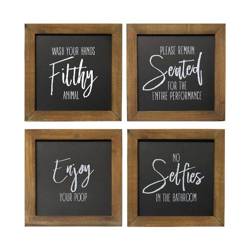 Set Of 4 10 X Bathroom Wall Art, Pictures For Bathroom Wall