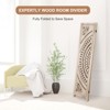 Room Divider Panel Wooden Room Divider Wall,5.6FT Tall Room Divider with Shelves,Folding Privacy Screens 67 In for Room Separation Home Office Bedroom - 2 of 4