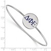 Black Bow Jewelry Sterling Silver Delta Phi Epsilon Greek Life Bangle Bracelet 8 Inch - 2 of 3
