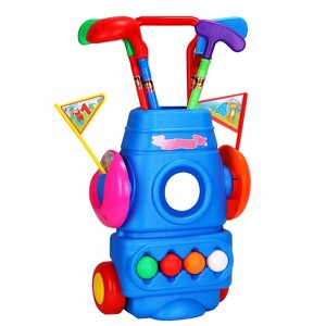 iMountek "Toddler Golf Set with 4 Balls, 4 Clubs, 2 Holes & Flags, Golf Cart for Indoor/Outdoor Fun, Gift for Kids" MultiColor - 1 of 4