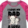 Girls' - Instant Message - I Love My Dad A Lotl Shirt Tail Raglan Graphic T-shirt - 2 of 4