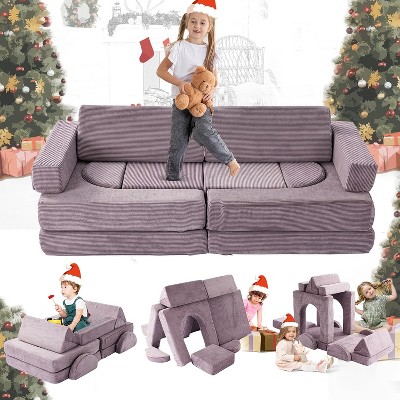Vipbear Kids Sofa Couch, 500+DIY Creative Modular Kids Play Couch, Convertible Foam Playing Cushion
