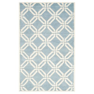 Blue/Ivory Abstract Tufted Accent Rug - (3