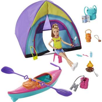 Barbie It Takes Two Camping Fun Curvy Daisy Doll Playset Kayak Accessories  HDF75