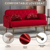 NicBex Loveseat Sofa Modern Comfy Upholstered Tufted Button Sofa Couch with Metal Legs for Bedroom,Living Room,Red - 4 of 4