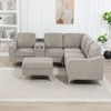 Aortzio 95.67“W L-Shape Sectional Sofa Couch With USB Ports & Cup Holders - 4 of 4