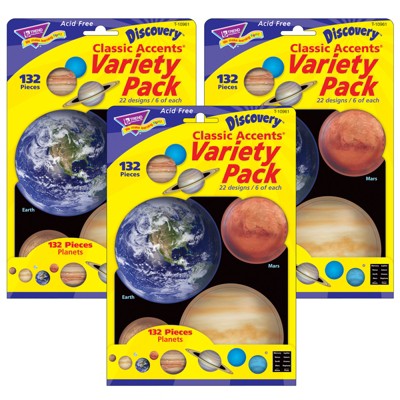 TREND Planets Classic Accents® Variety Pack, 132 Pieces Per Pack, 3 Packs