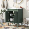 24'' Retro-Style Bathroom Vanity with Resin Sink, 2-Tier Modern Bathroom Storage Cabinet with Soft-Closing Doors - ModernLuxe - 2 of 4