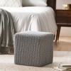 Square Knitted Upholstered Footstool, Multi-Functional  Ottoman for Small Spaces, Accent Stool for Bedroom or Living Room – The Pop Home - 3 of 4