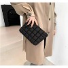 Soft Checkered Quilted Puffy Makeup Bag for Women, Aesthetic Puffer Cosmetic Bag Pouch for Purse (Hot Pink) - 3 of 4