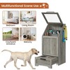 Pet Food Storage, Dog Food Storage Cabinet 35" w/Flip Lid & Bowls - Elevated Feeding Station with Toy Organizer, Pull-Out Feeder - 4 of 4