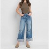 Women's Rosy Super High Rise Double Cuffed Baggy Wide Jeans - LOVERVET - 4 of 4