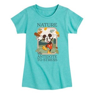 Girls' - Disney - Nature The Antidote To Stress Fitted Short Sleeve Graphic T-Shirt - 1 of 4