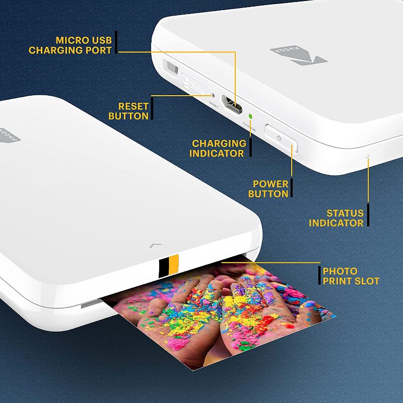 Kodak Step Slim Instant Mobile Photo Printer Wirelessly Print 2x3 Photos on Zink Paper with iOS & Android devices, 2 of 7