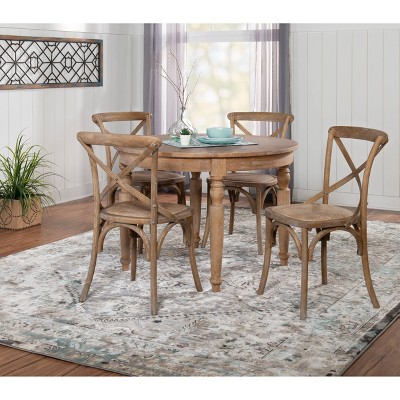 Set of 2 Gray Wood Armless Side Chairs