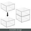 mDesign Plastic Stackable Kitchen Storage Organizer, Front Pull Drawer - Clear - 4 of 4