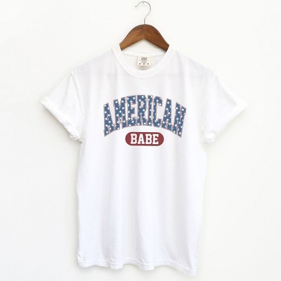 Simply Sage Market Women's Varsity American Babe Short Sleeve Garment Dyed Tee