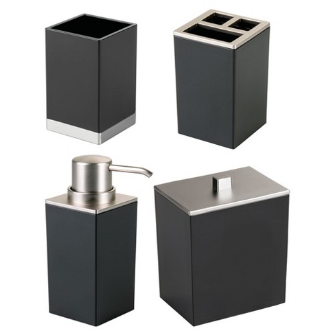 Mdesign 4 Piece Plastic Bathroom Vanity Countertop Accessory Set Target - Bathroom Vanity Top Soap Dispenser