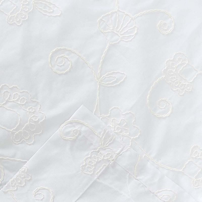Ellis Eva Candlewick Floral High Quality Embroidery Tailored Valance 3" Rod Pocket 58"x15" White, 3 of 4