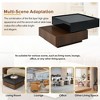 2 Drawers, High Gloss 2-Tier Center Table, Walnut Frame, Black - 3 of 3