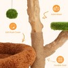 Heynemo 32-Inch Multi-Level Cat Tree Tower, Natural Wooden Cat Furniture with Sisal Scratching Posts, Beds & Condo, Cute Cat Tree for Indoor Cats - 3 of 4