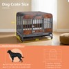 46in Dog Kennel Furniture, Heavy Duty Dog Crate with Removable Trays and Wheels, Metal Dog Crates for Large Dogs - 2 of 4