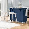 "LunaLulinlk 53.2'' Kitchen Island with Drop Leaf, Kitchen Storage Cart with Spice Rack, Towel Rack and 2 Drawers, Navy Blue " - 3 of 4