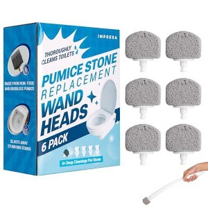 Impresa [6 Pack] Pumice Stone Toilet Bowl Cleaner for Clorox Toilet Wand Refills - Natural Pumice Stone for Toilet Cleaning Head - 1 of 4