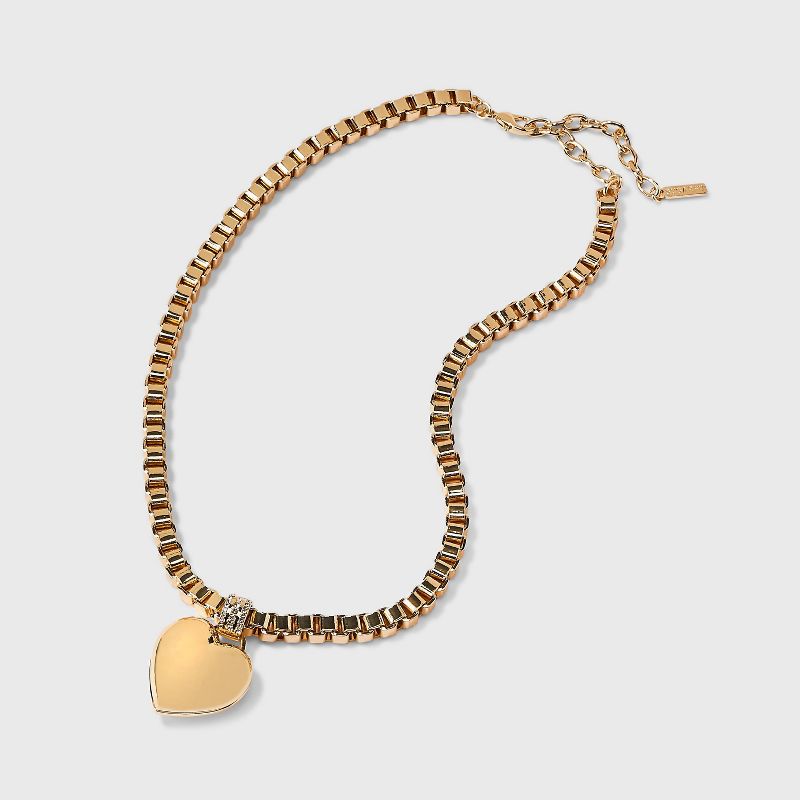 SUGARFIX by BaubleBar Puffy Heart Pendant Necklace - Gold, 3 of 5