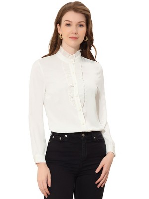 Allegra K Women s Vintage Ruffle Blouse Business Casual Work Top