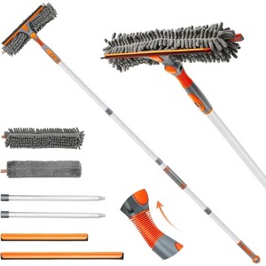 89'' Squeegee Window Cleaner 2-in-1 Kit with Extension Pole, Rotatable and Bendable Head for Indoor/Outdoor Windows - 1 of 4