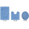 Edge Bath Rug 100% Premium Cotton Ultra-Soft Water Absorbent Tufted Solid Reversible 3 Piece Bathroom Rug Set for Machine Washable Bathmat - 2 of 4