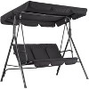 Patio Swing Chair With Adjustable Canopy, 3-Person Outdoor Swing Chair, Convertible Canopy Hanging Swings Glider Lounge Chairs - 2 of 4