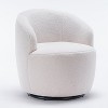 Homy Casa Modern Swivel Barrel Accent Chair with Boucle Upholstery and 360° Base, for Living Room or Bedroom, Ivory - 2 of 4