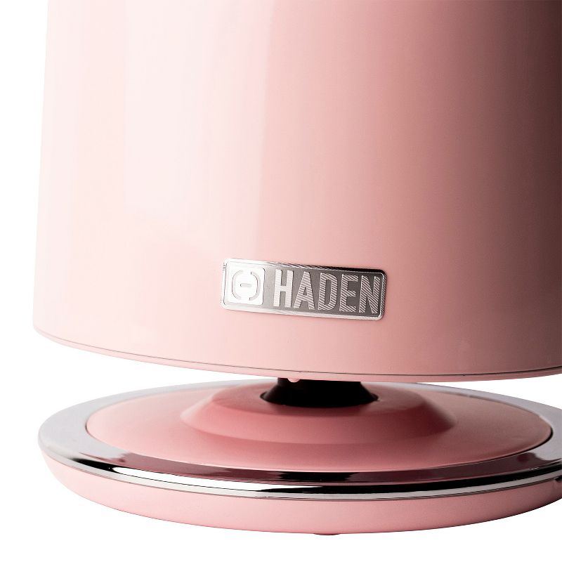 Haden Heritage 1.7 Liter Stainless Steel Body Countertop Retro Electric Kettle with Auto Shutoff & Dry Boil Protection, English Rose Pink, 3 of 7