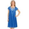 Collections Etc Double Sleeve Lace Trim Tricot Silky Nightgown - 2 of 4